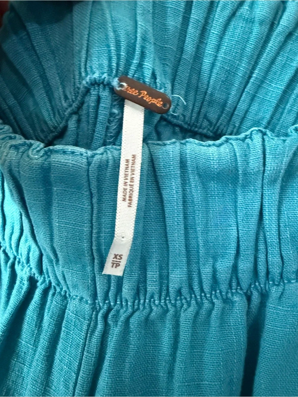 Free People Turquoise Wide-Leg Drawstring Pants